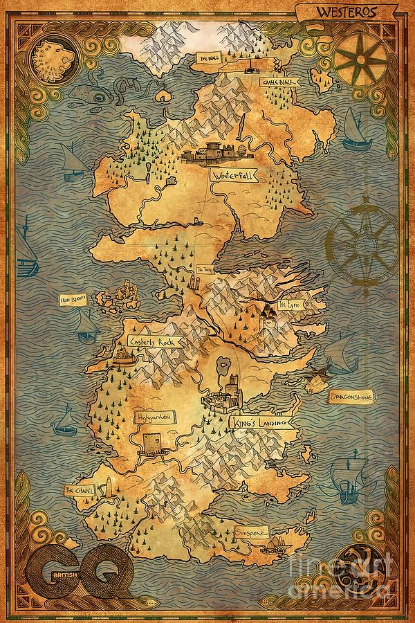 Game Of Throne Map Painting by Turner Nikki - Fine Art America