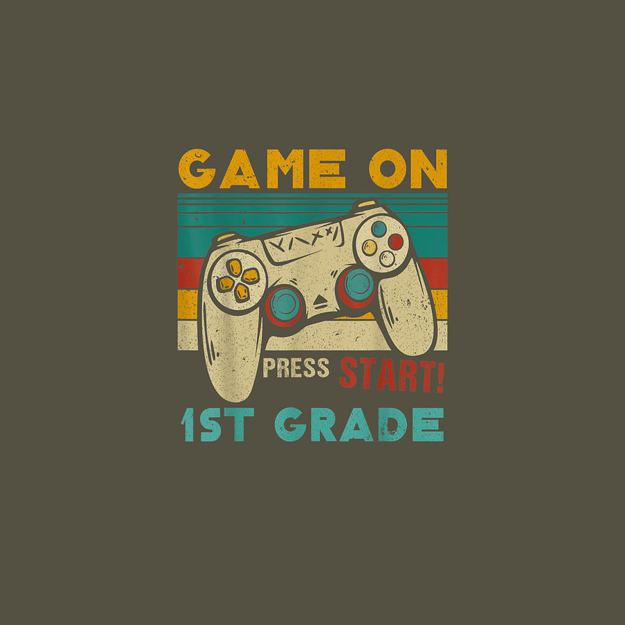 Game On Press Start 1st Grade Digital Art By Anh Nguyen - Fine Art America