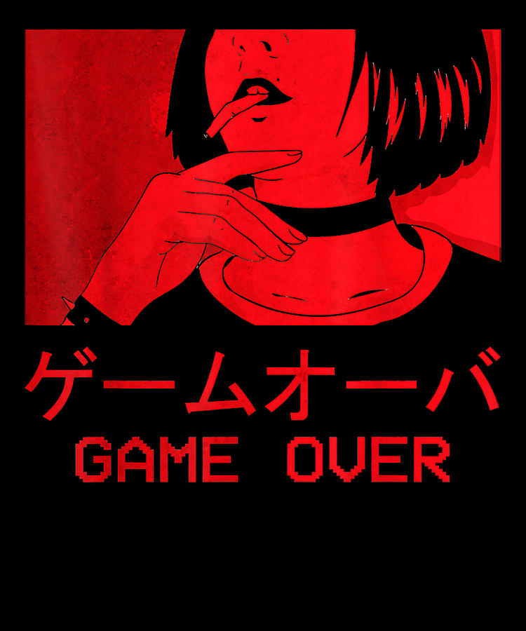 Game Over Japanese Glitch Sad Anime Girl Boy  Inspire Uplift