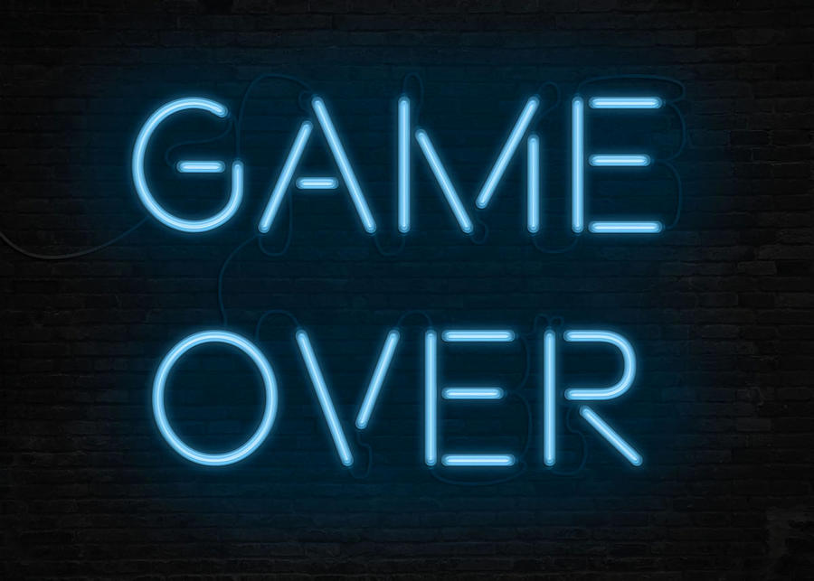 Game Over Neon form Painting by Molly Robinson - Fine Art America