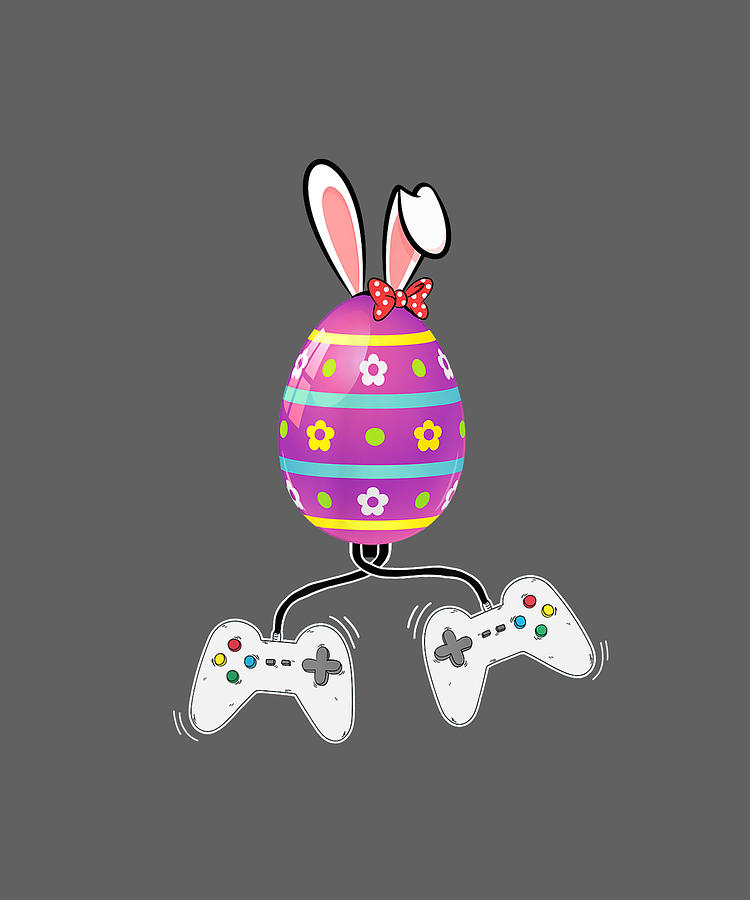 Happy Easter Bunny Egg Video Game Boys Kids Men Easter Gamer  Art