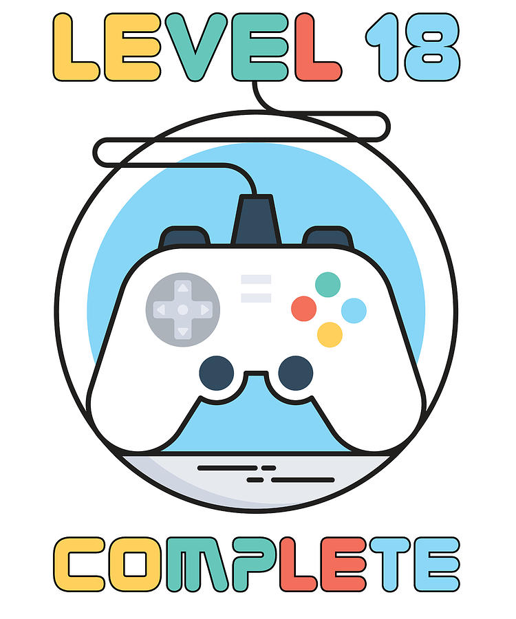 Gamer Geek Level 18 Complete Game Controller Drawing By Kanig Designs