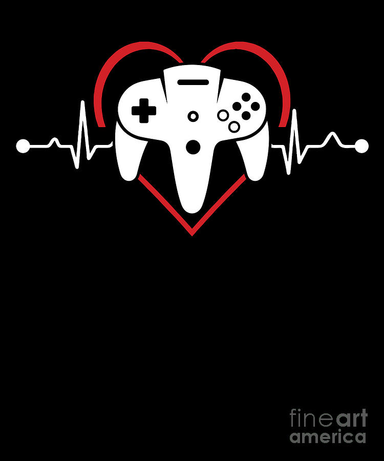 Video Game Digital Art - Gamer Heartbeat Nerd Computer Video Player Gift by Thomas Larch