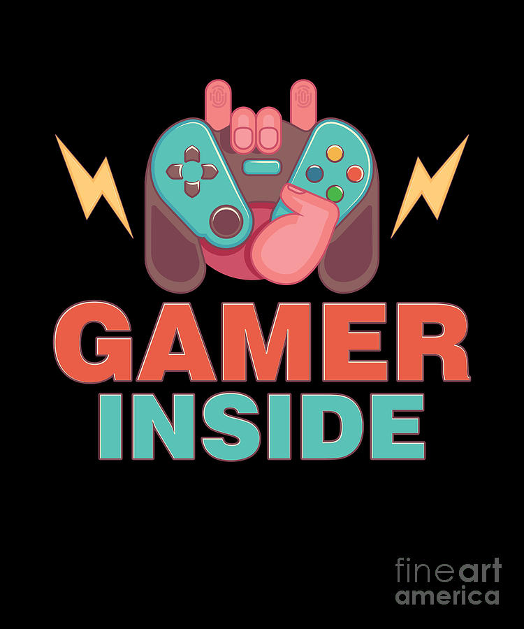 Video Game Digital Art - GAMER INSIDE Video Game Player Gift by Thomas Larch