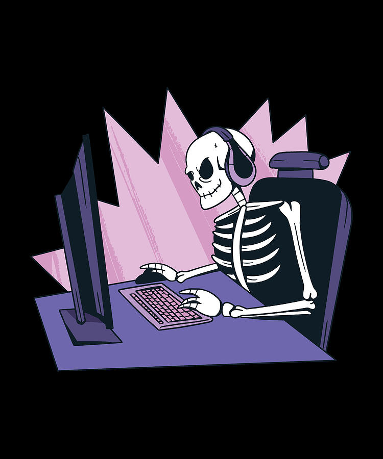 Gamer Skeleton Digital Art by Manuel Schmucker - Fine Art America