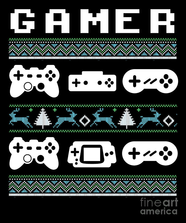 Video Game Digital Art - Gamer Video Game Ugly Christmas Sweater Shirt Gift by Thomas Larch