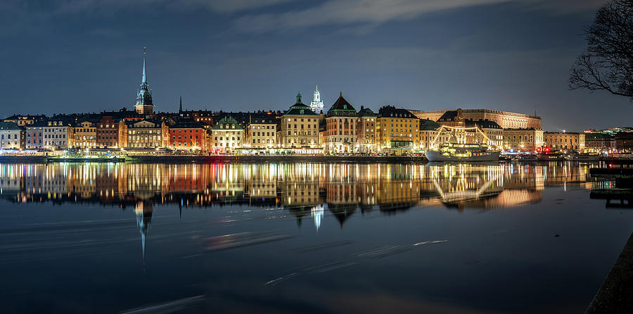 Stockholm Photograph - Gamla Stan Reflection in the Icy Baltic Sea by Dejan Kostic
