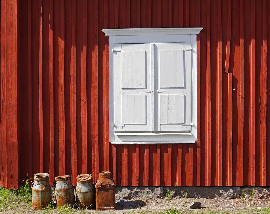 Gammelstad - the milkchurns Photograph by Leuntje