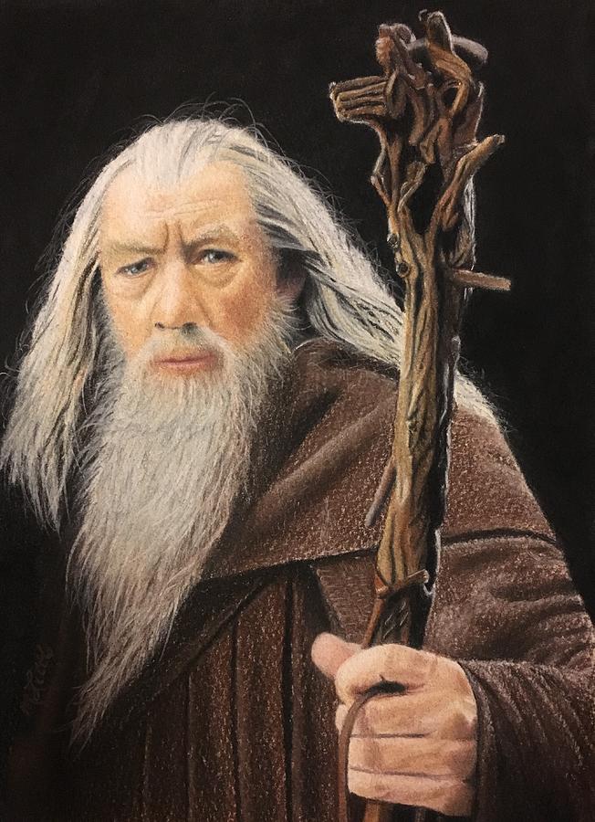 Gandalf the Grey Pastel by Marlene Little
