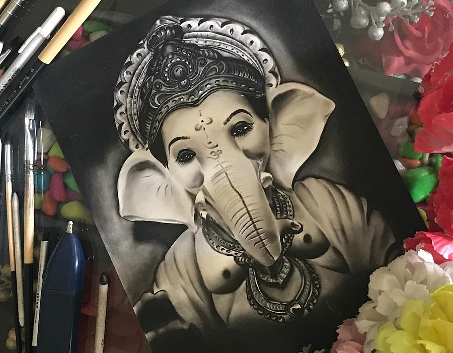 Ganesha ji Drawing by J Singh - Fine Art America-saigonsouth.com.vn