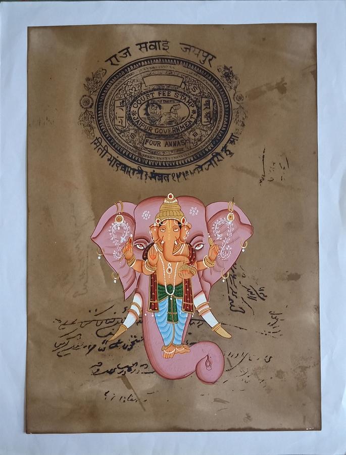 Ganesha handmade Painting Painting by Abhishek Joshi - Fine Art America