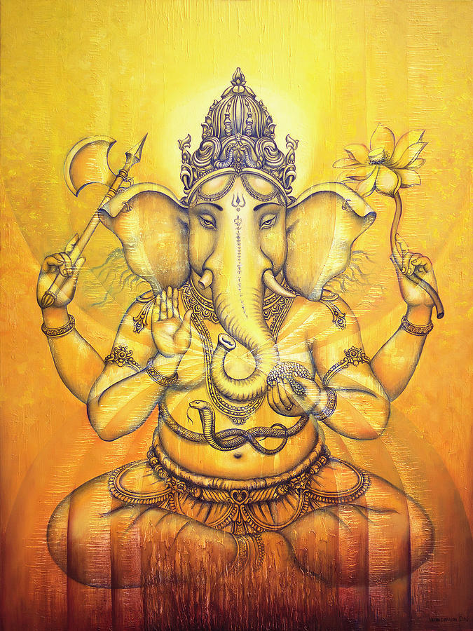 Snake Painting - Ganesha darshan by Vrindavan Das