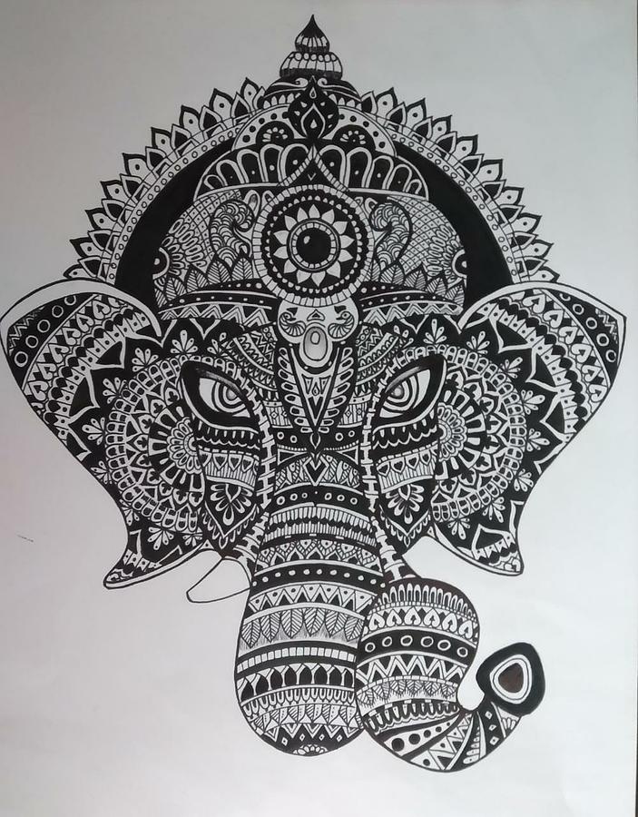 Ganesha Drawing by Gaurangi Patil - Fine Art America