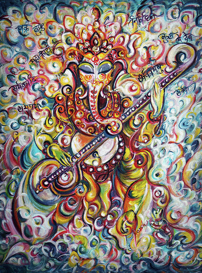 Ganesha - Musical  Painting by Harsh Malik