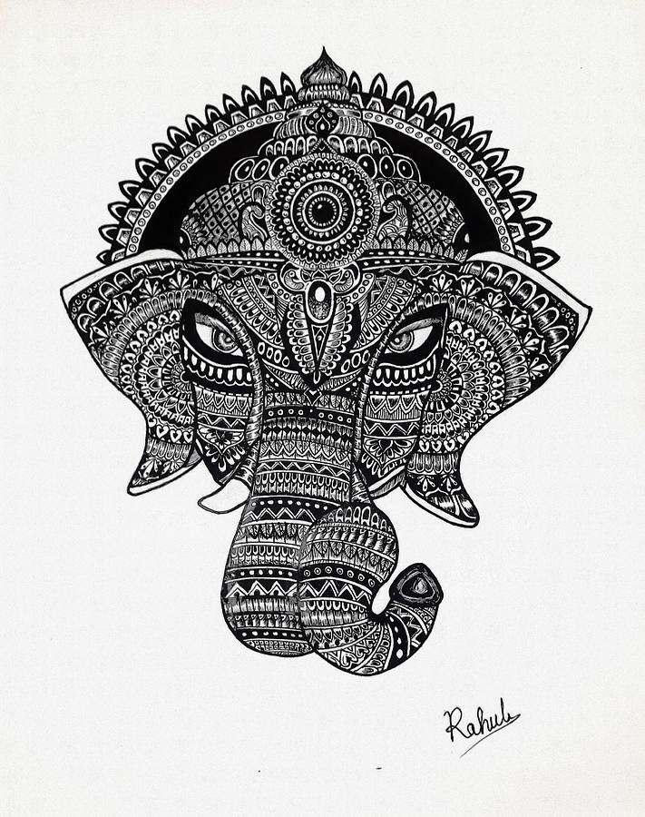 Lord Ganesha Art Line Illustration - Photo #1234 - Vector Jungal | Free and  Premium Stock Vectors
