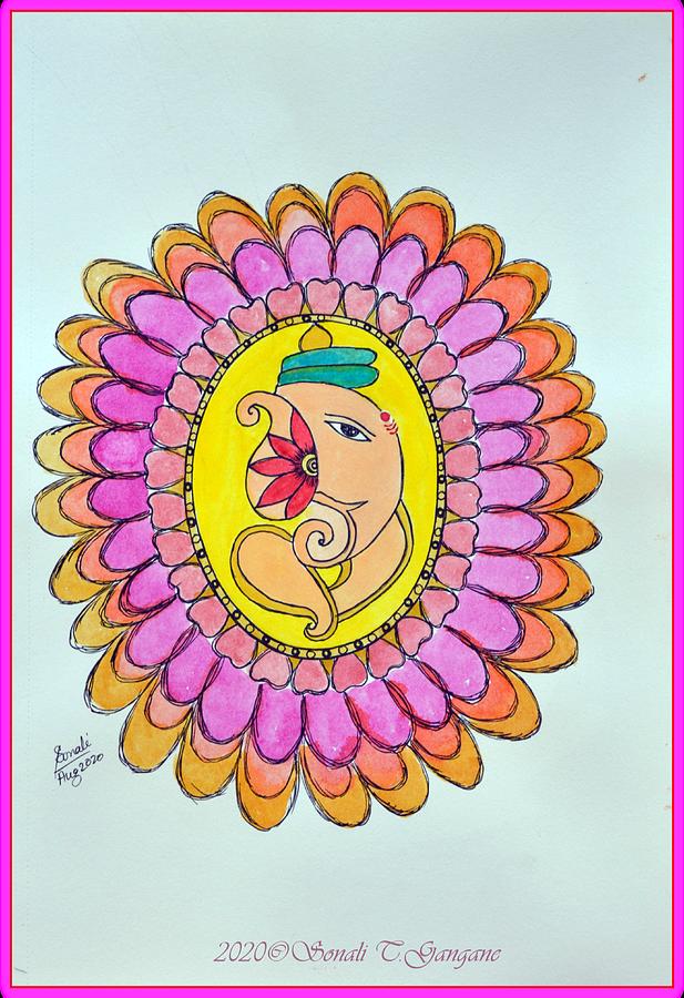 Ganesha - The Formless Divinity Drawing by Sonali Gangane