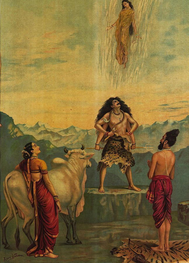 Gangavatran Painting by Raja Ravi Varma - Pixels