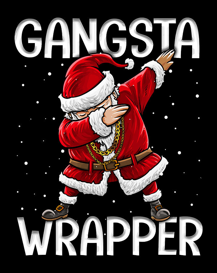 Gangsta Wrapper Funny Dabbing Santa Christmas Gift Men Kids Digital Art ...