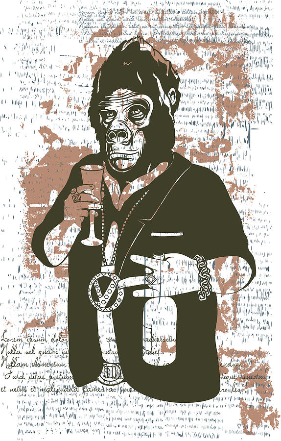 Gangster Gorilla Digital Art by Jacob Zelazny