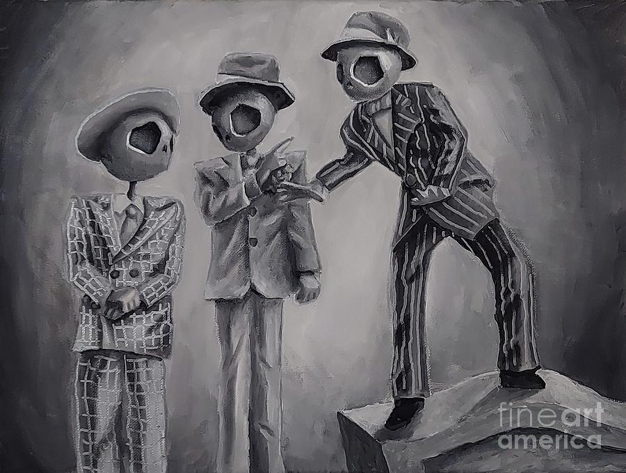 Black And White Painting - Gangster Gouls by Lori Keilwitz