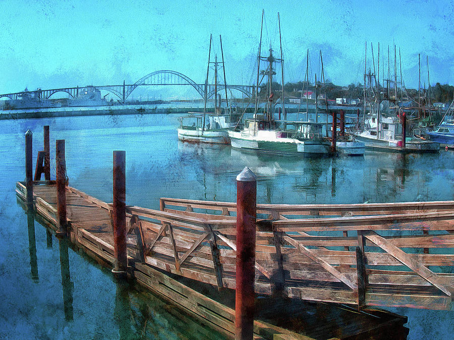 Gangway And Dock On Yaquina Bay by Thom Zehrfeld Gangway And Dock On Yaquina Bay by Thom Zehrfeld
