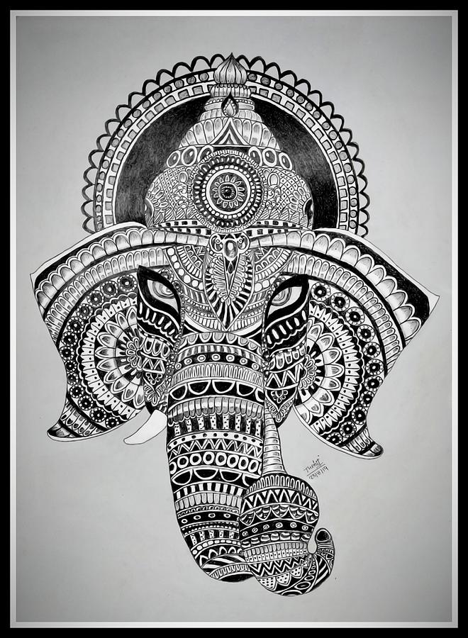 Ganesha sketch darker gris shades HD phone wallpaper  Peakpx