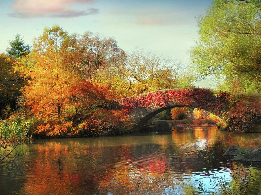 Gapstow Bridge in Autumn II Photograph by Jessica Jenney