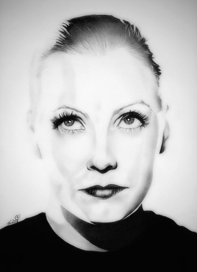 Garbo - Black and White Edition Drawing by Fred Larucci