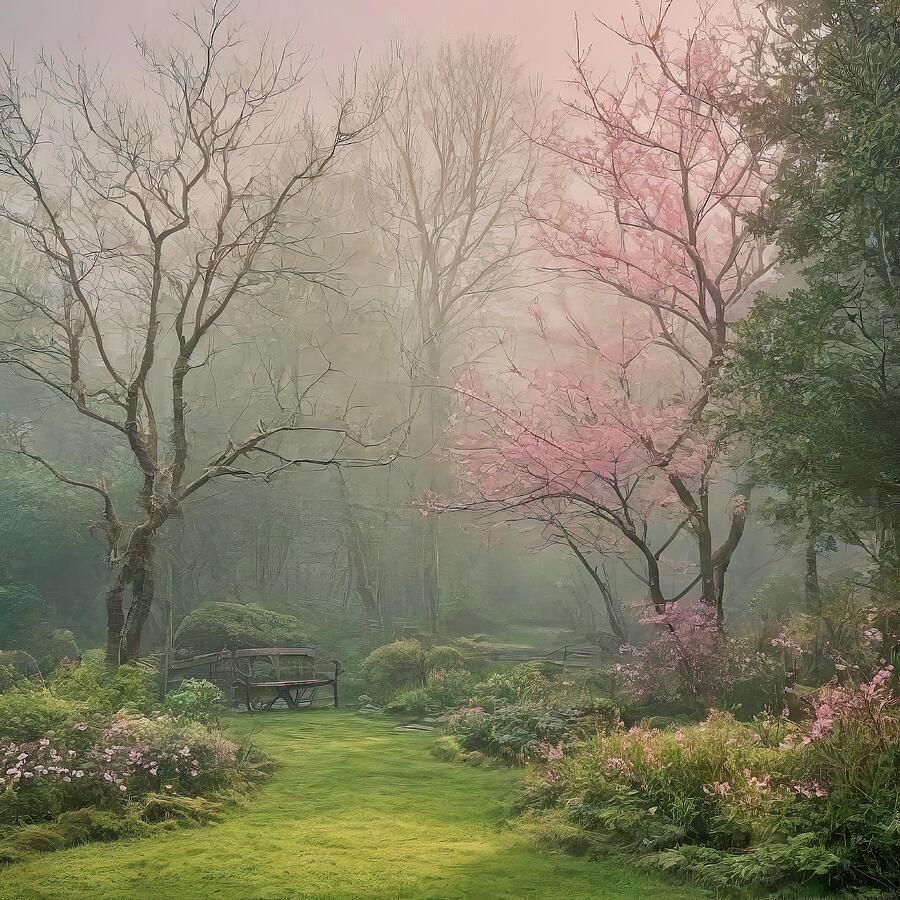 Nature Digital Art - Garden and Silence by Mike Ahrens