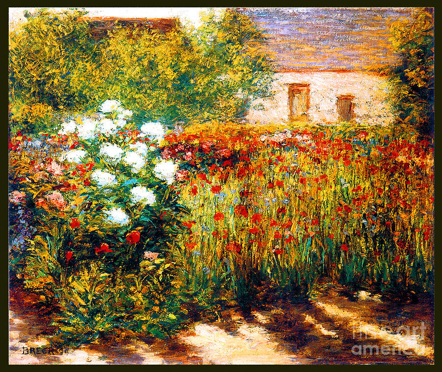 Garden at Giverny 1890 Painting by John Leslie Breck