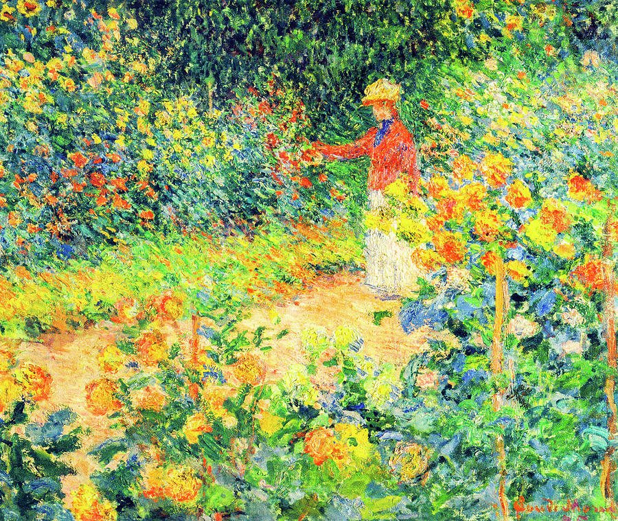 Garden at Giverny by Claude Monet Painting by Claude Monet - Pixels