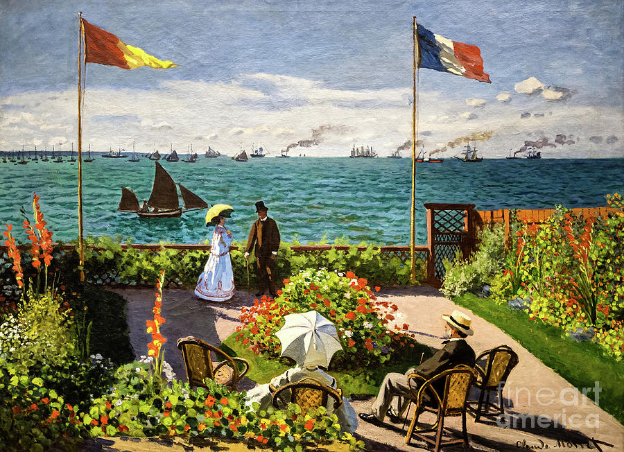 Garden at Sainte Adresse 1867 by Claude Monet Painting by Claude Monet