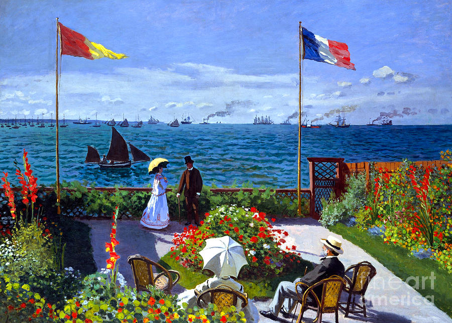 Claude Monet Painting - Garden at Sainte Adresse by Claude Monet by Claude Monet