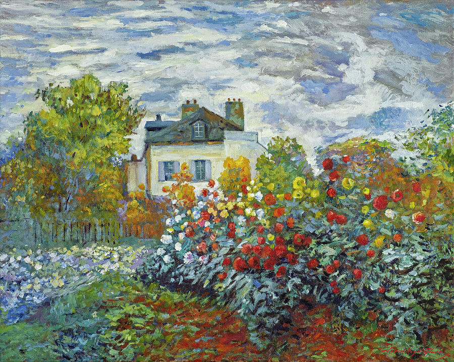 Garden At The French Country House Painting by David Lloyd Glover