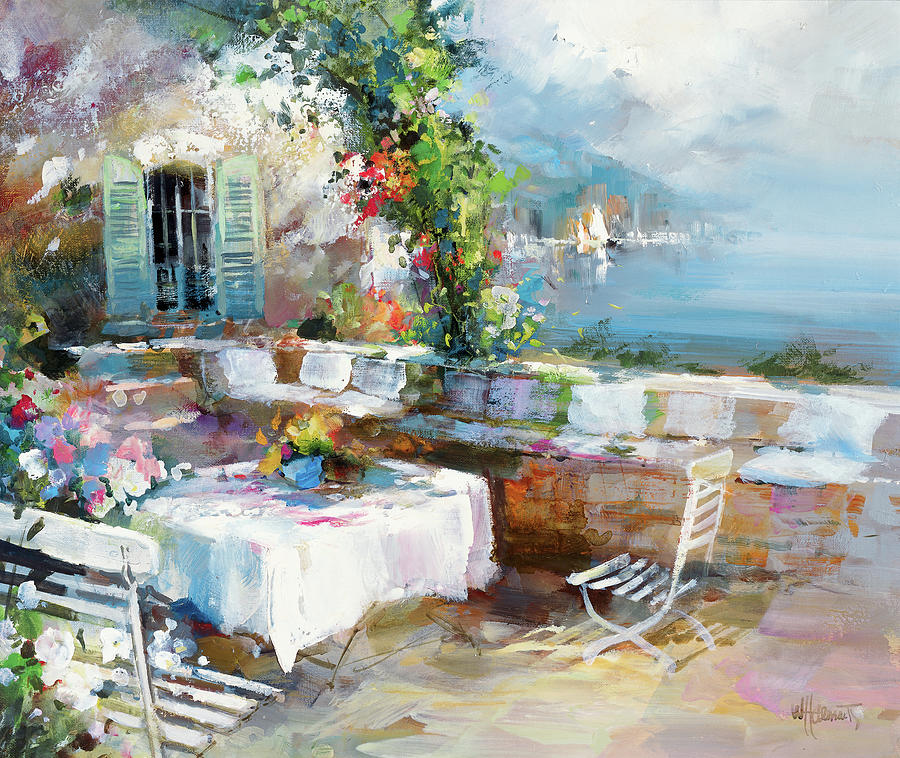 Garden at the lake Painting by Willem Haenraets - Pixels