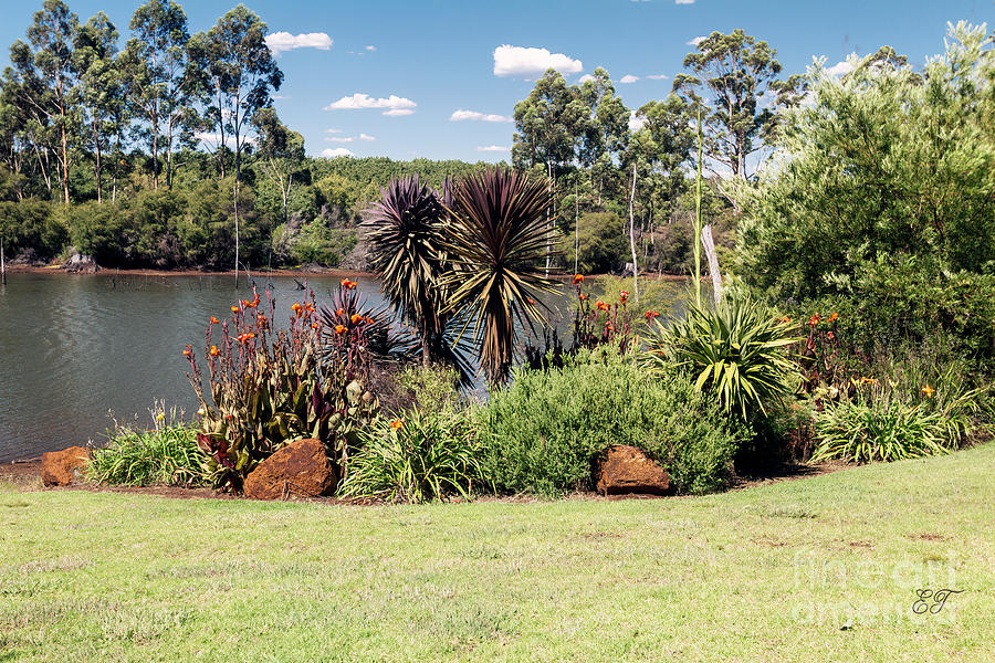 Garden at the Silkwood Winery, Pemberton, Western Australia Photograph by Elaine Teague