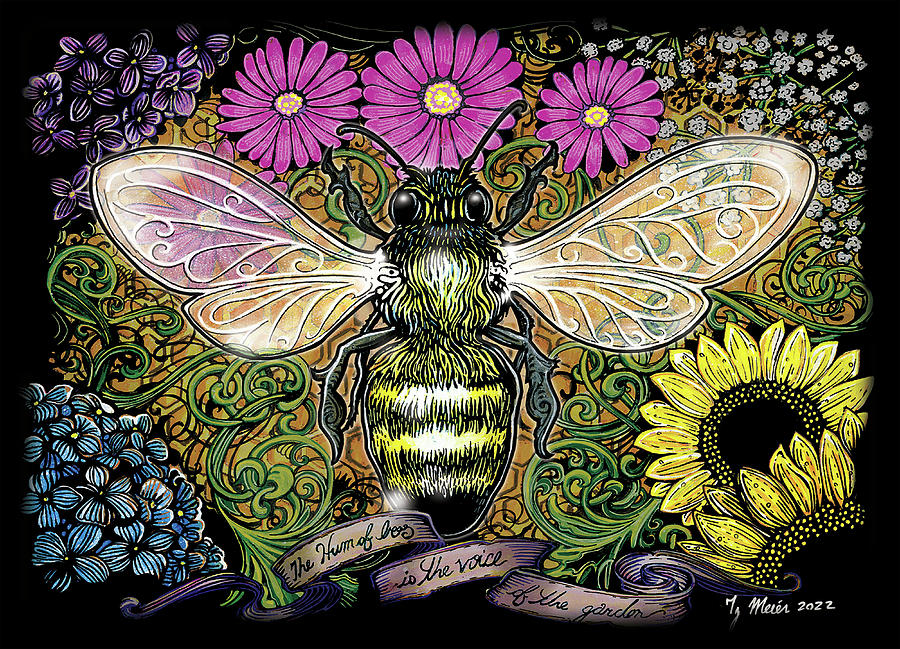 Garden Bee Painting by Ty Meier - Fine Art America