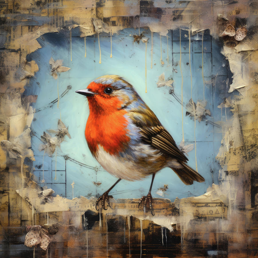 Garden Bird 03 Robin Digital Art by Matthias Hauser