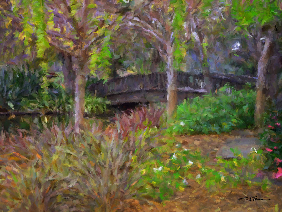 Garden Bridge Painting by Trask Ferrero