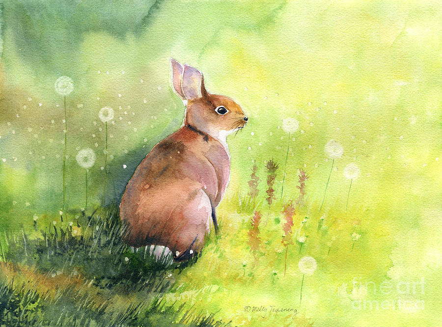 Garden Bunny Painting by Melly Terpening