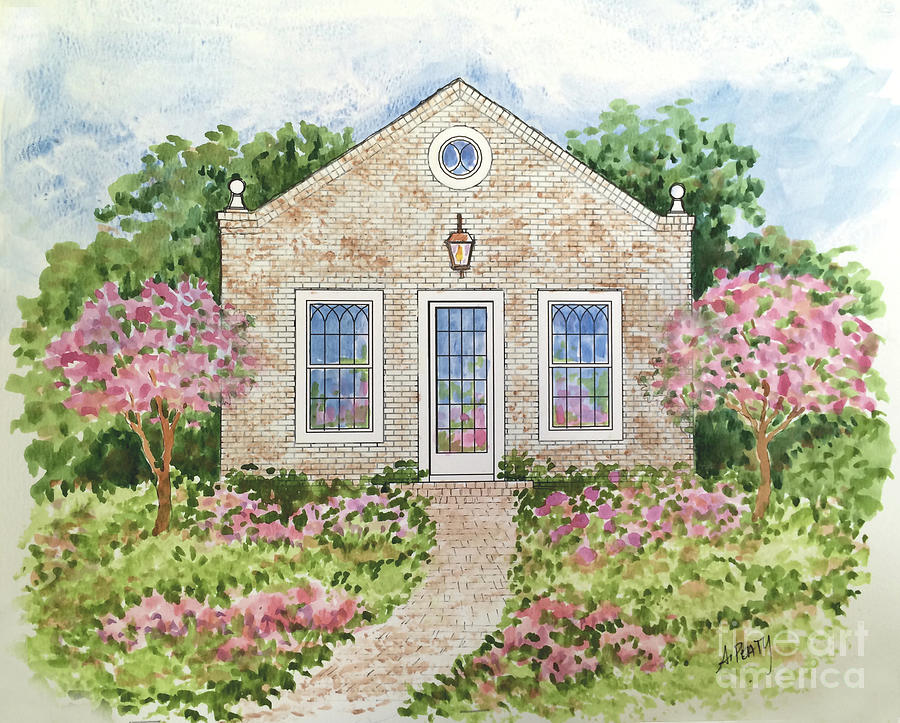 Garden Cottage Painting by Audrey Peaty