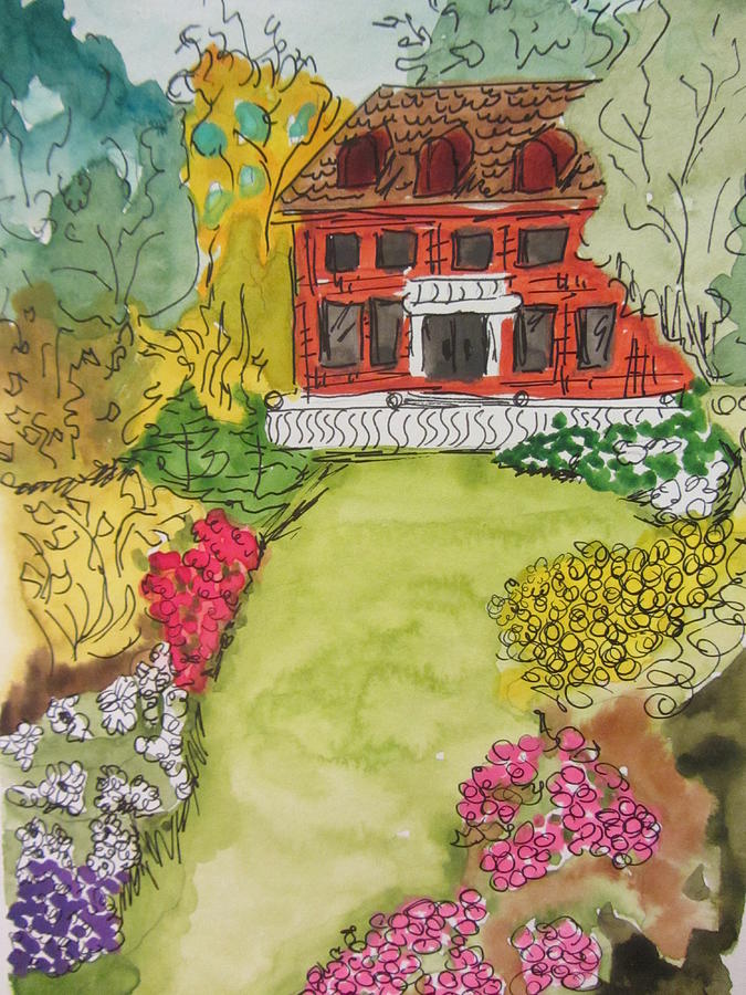 Garden Cottage Painting by Dody Rogers