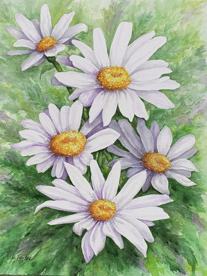 Garden Daisies Painting by Lori Taylor
