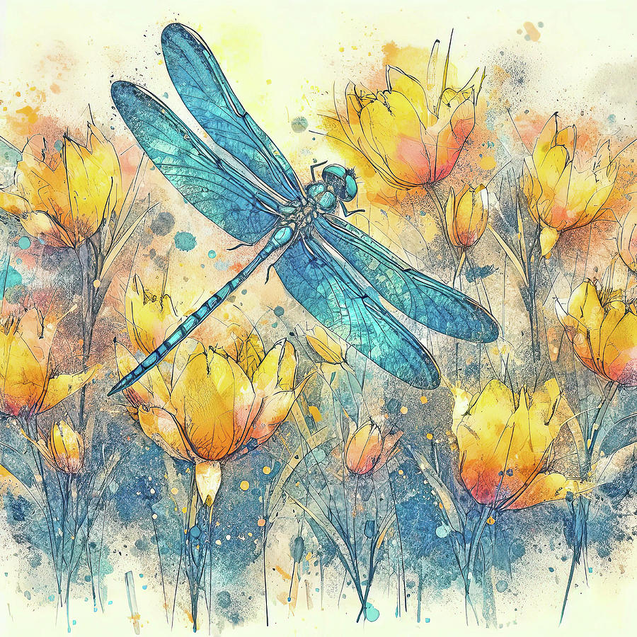 Garden Dragonfly Digital Art by HH Photography of Florida