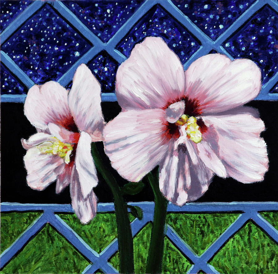 Garden Flowers at Night Painting by John Lautermilch