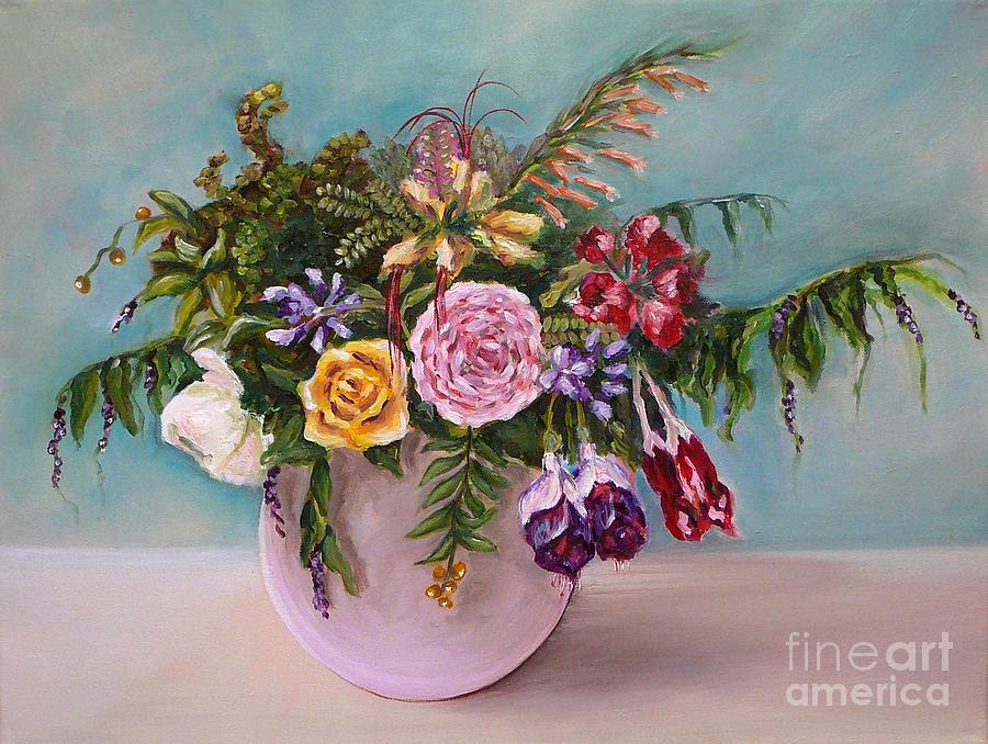 Garden Flowers Painting by Gayle Utter