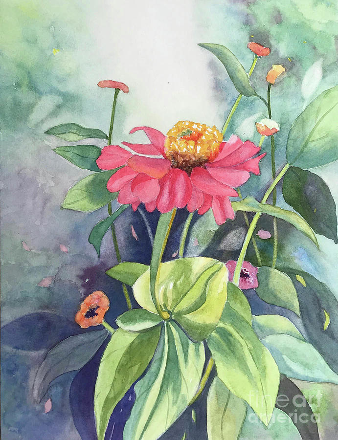 Garden Flowers Painting by Vicki Brevell