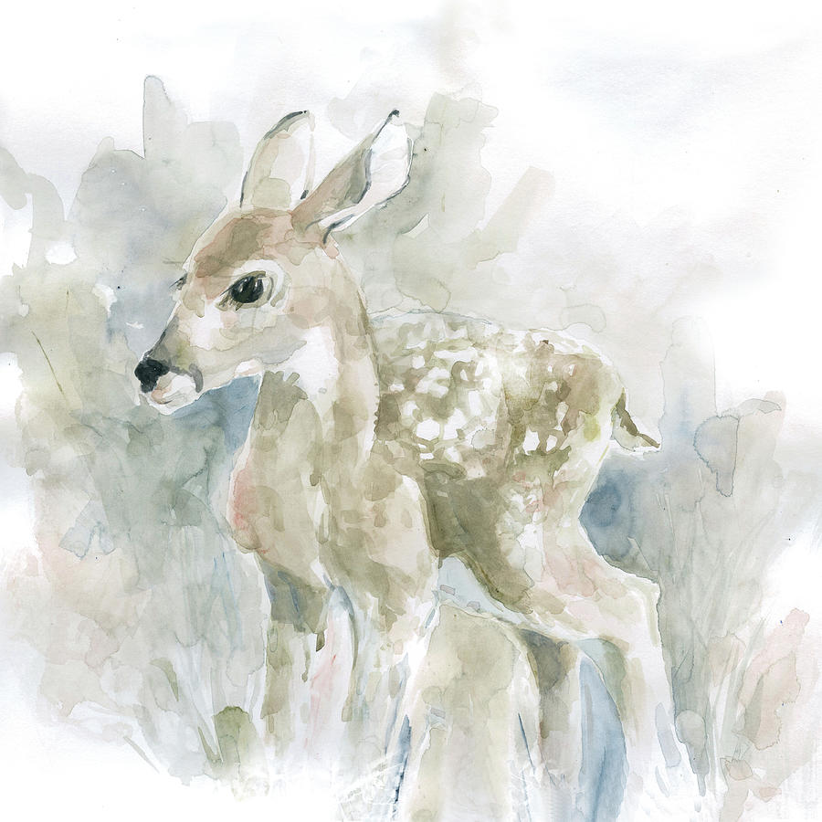 Garden Friends Deer Painting by Carol Robinson