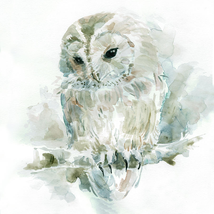 Garden Friends Owl Painting by Carol Robinson