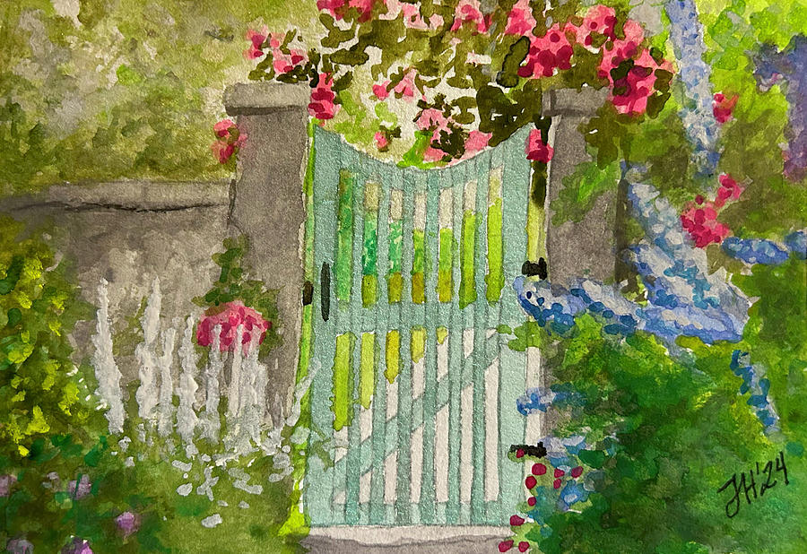 Garden Gate Painting by Jean Haynes